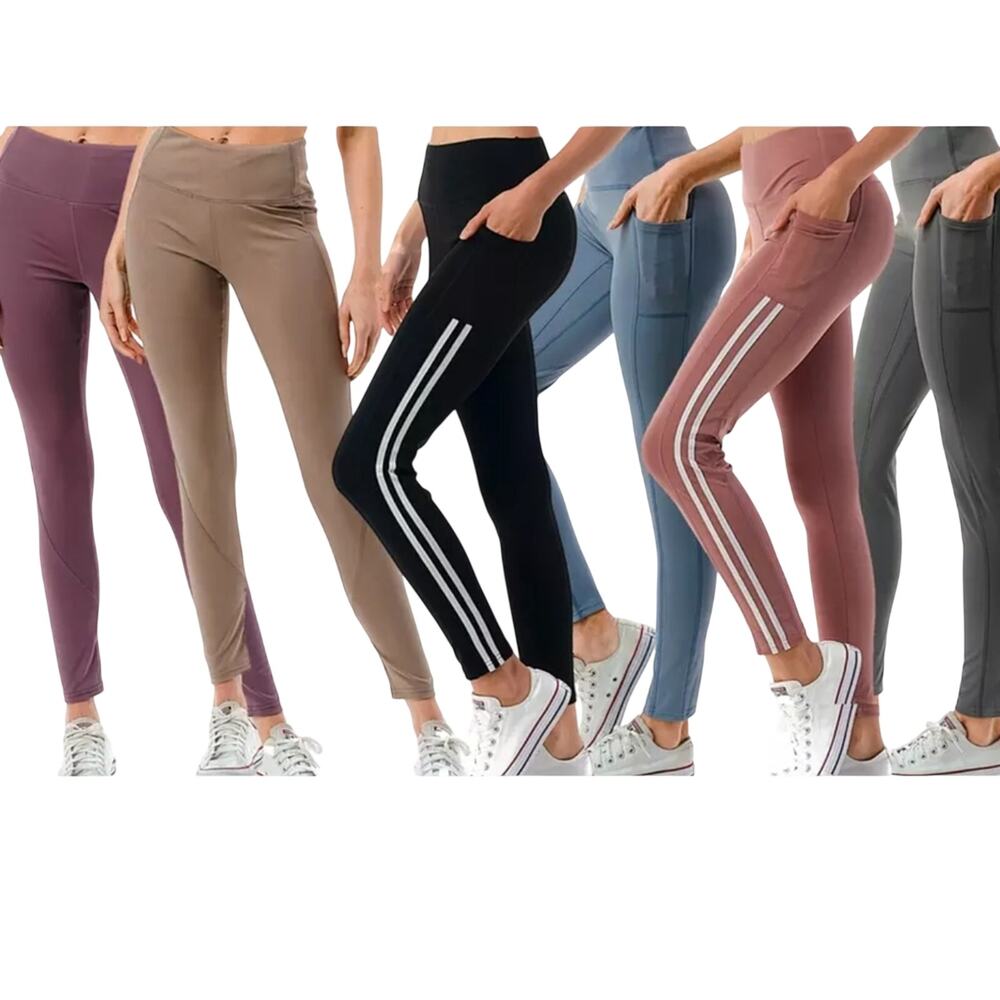 NEW HIGH WAIST SLIMMING LEGGINGS ACTIVE YOGA WORKOUT WITH TECH POCKETS XL-3XL